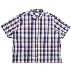 Harbor Bay DXL Men's 2XLT Blue Pink Plaid Short Sleeve Button Down Shirt NEW